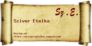 Sziver Etelka névjegykártya